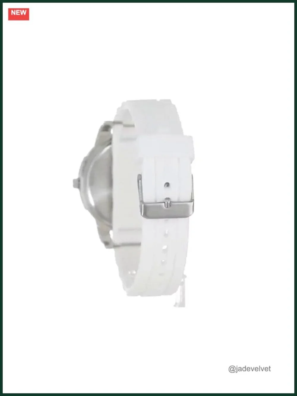 Silver-Tone Analog Watch Crystal-Accent Bezel 7 Interchangeable Silicone Bands